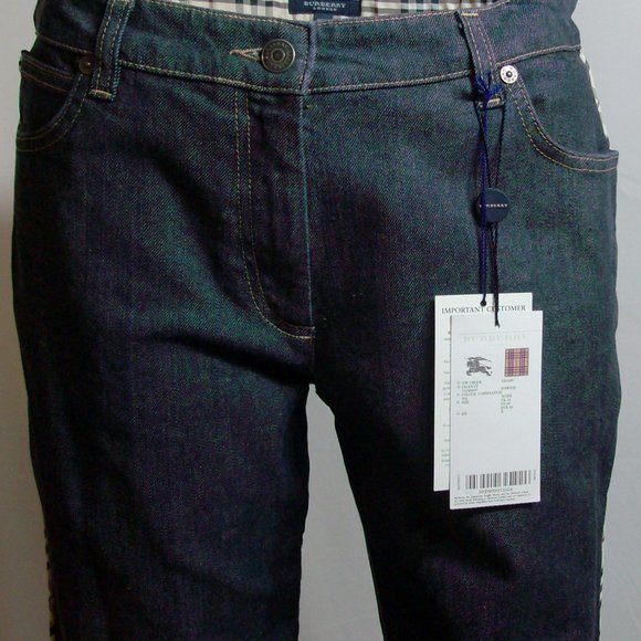 Burberry Jean with Nova Check leg trim.  Size 10.  Never worn, tags attached - Picture 2 of 10